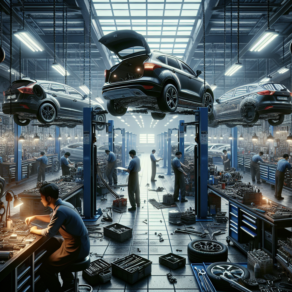 Image générée par IA - Un garage automobile moderne avec plusieurs véhicu...